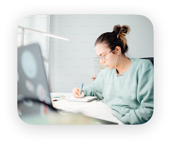 Student studying